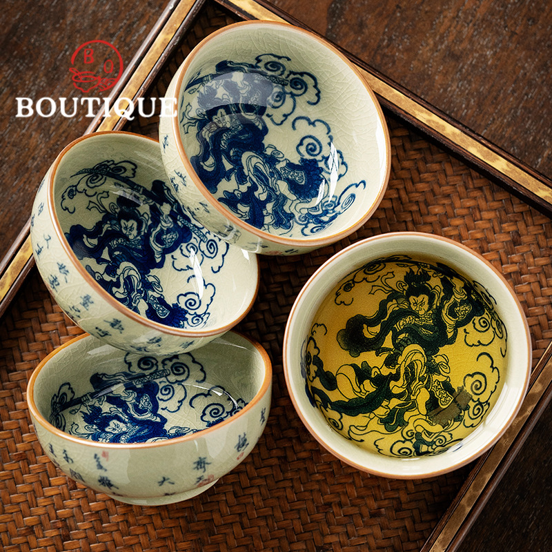 Japanese Pottery - Cerámica antigua de arcilla azul y